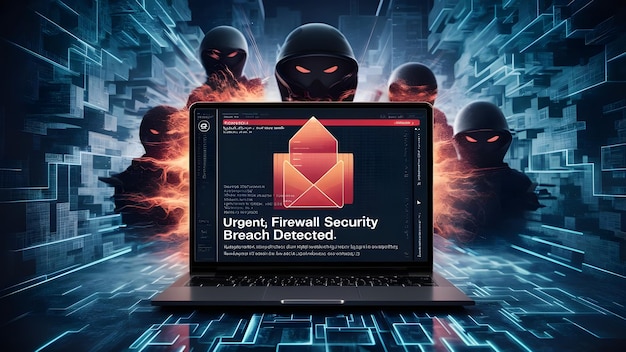 Digital Intrusion Laptop Email Alert on Firewall Vulnerability