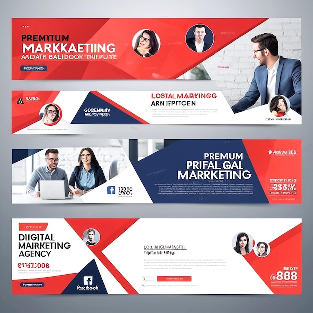 Digital marketing agency Facebook cover and web banner template