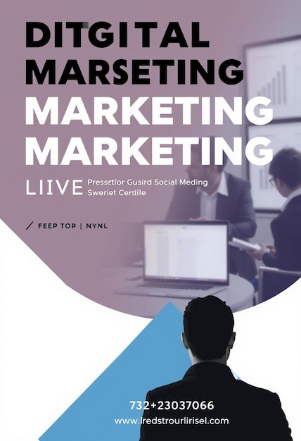 Photo digital marketing live webinar and corporate social media post template