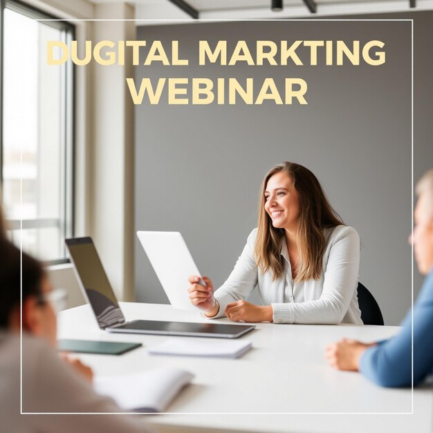 Digital marketing live webinar and corporate social media post template