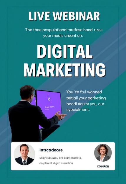 Digital marketing live webinar and corporate social media post template