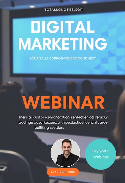 Digital marketing live webinar and corporate social media post template