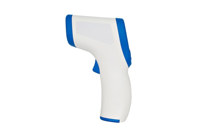 Digital medical infrared forehead thermometer gun coronavirus COVID-19 fever testing isolated on white background