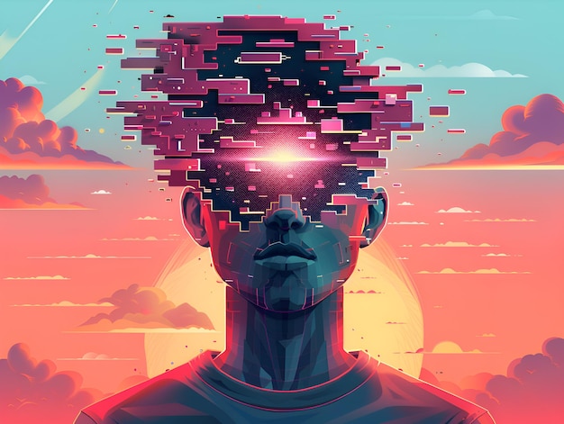 Digital Mind at Sunset