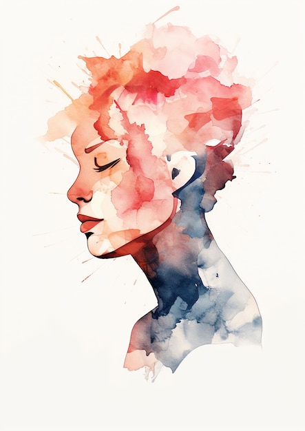 Digital Minimalism watercolor clipart illustration