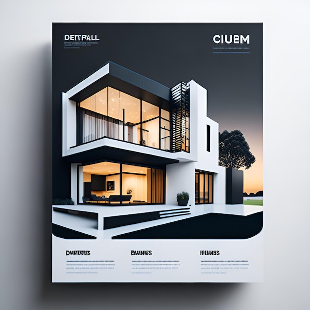 Digital modern house color full business flyer design generated AI