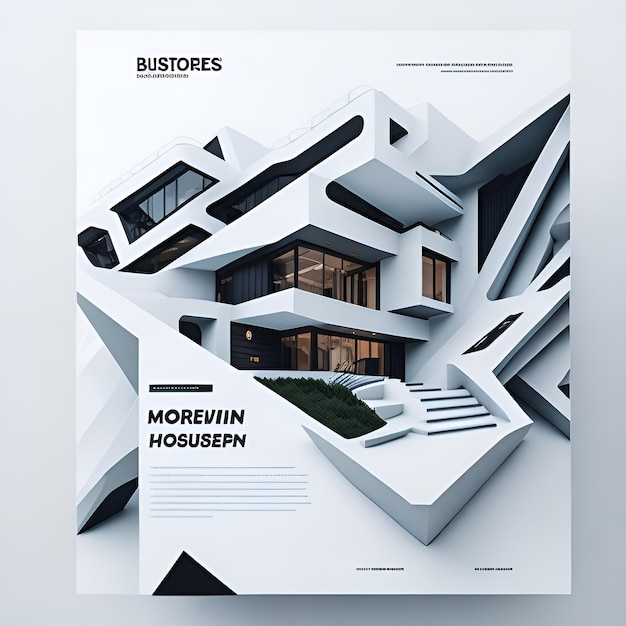 Digital modern house color full business flyer design generated AI