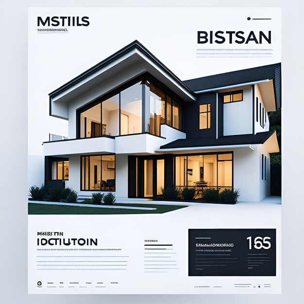 Digital modern house color full business flyer design generated AI