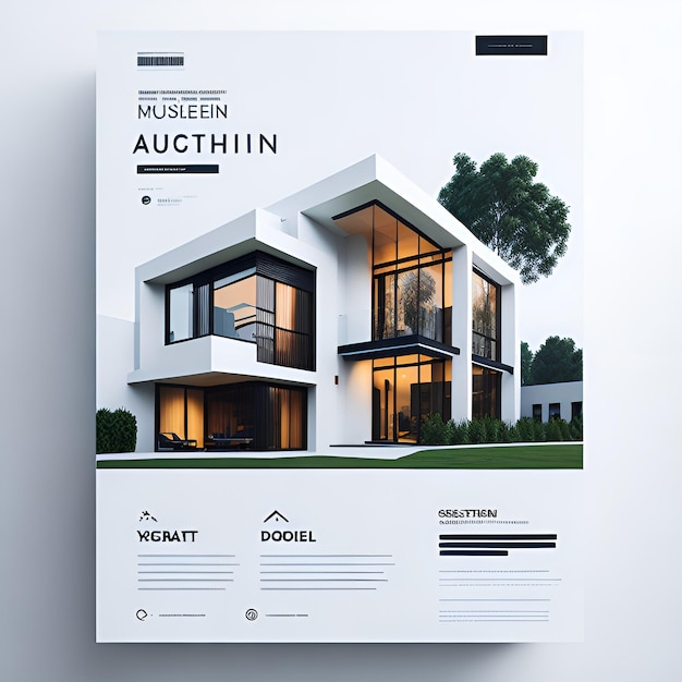 Digital modern house color full business flyer design generated AI