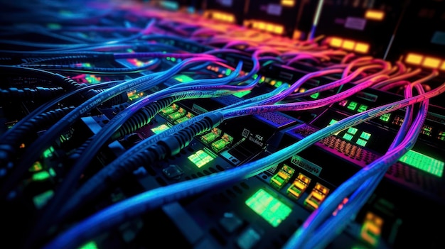 Digital network cables and data connections highquality illustration