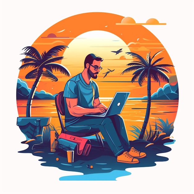 Photo digital nomad concept vector