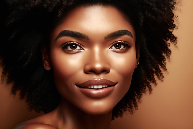 Digital painting beautiful black woman people expressions