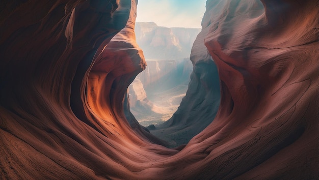 a digital painting of a canyon with a view of the canyon