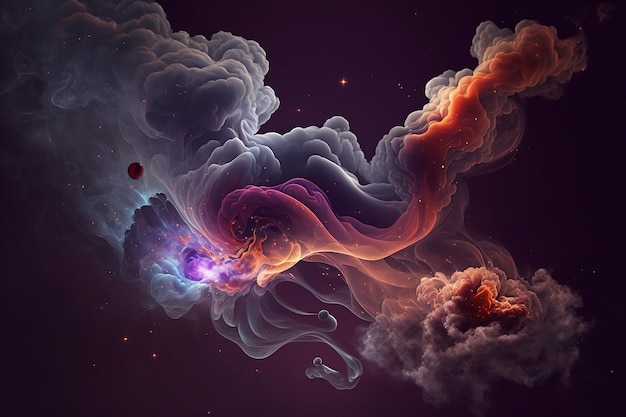 A digital painting of a colorful explosion