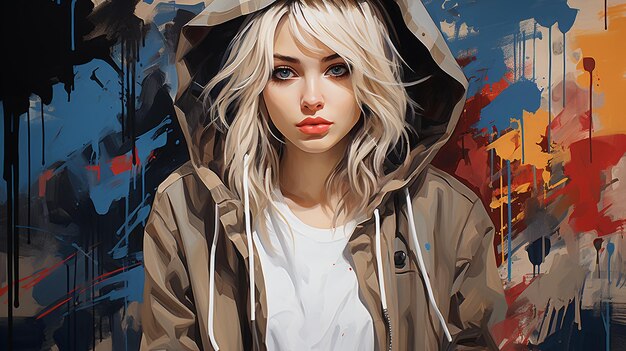 digital painting drawing portrait HD 8K wallpaper Stock Photographic Image