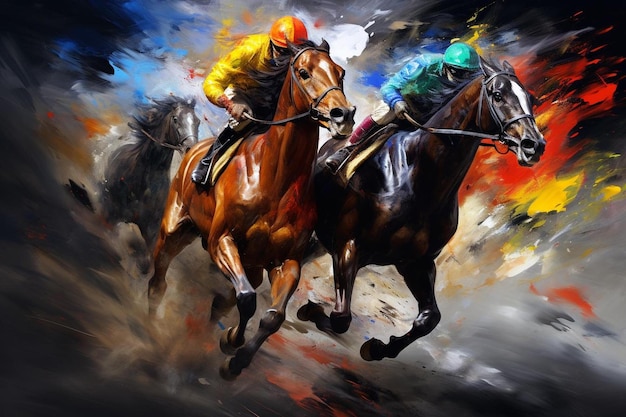 a digital painting of horses with the words " the name of the horse "