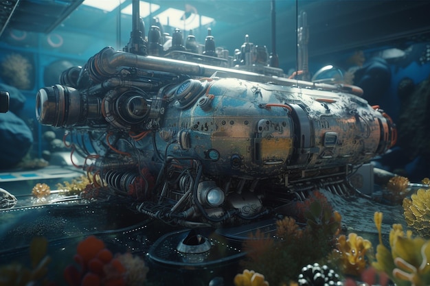 A digital painting of a machine from the movie the sea