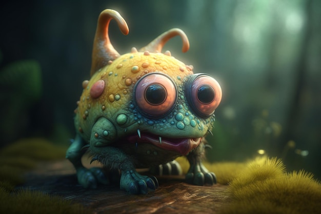 A digital painting of a monster with big eyes and big eyes.