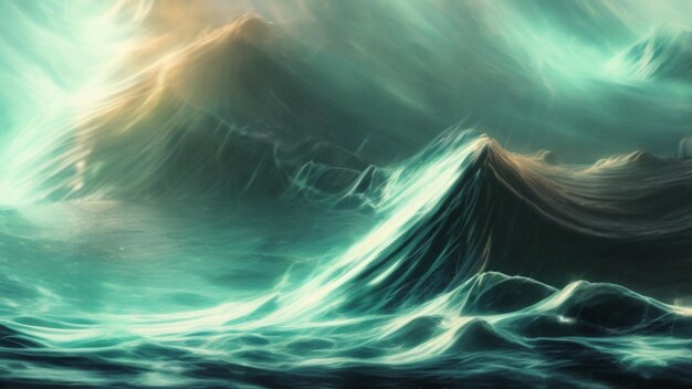 A digital painting of a mountain with the sun shining on it.