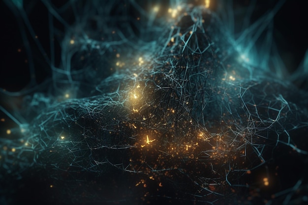 A digital painting of a spider web with the words'city lights'on it