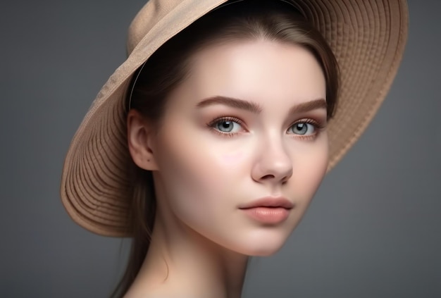 Digital painting woman with clean fresh skin facial people portraits