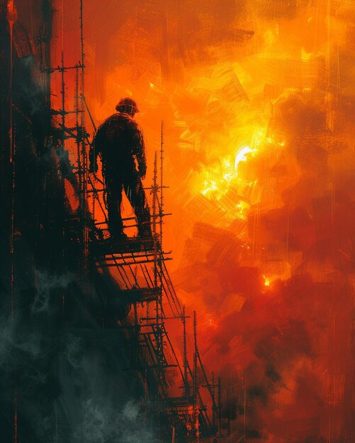 A Digital Painting Of Workers Wallpaper