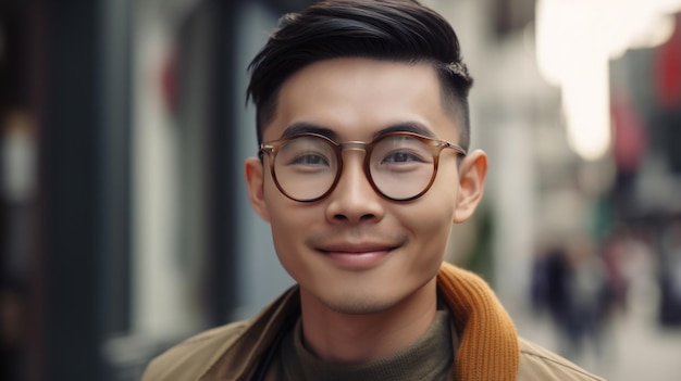 Digital painting young man smiling confidently people portraits