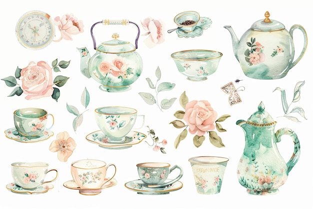 Photo a digital planner sticker set for tea enthusiasts