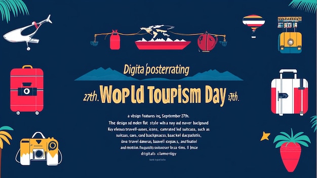 Photo digital poster celebrating world tourism day