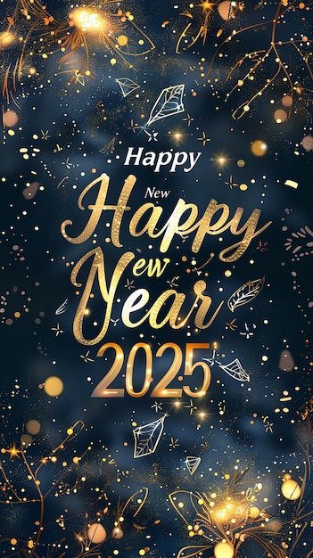 Digital Poster for New Years 2025 with a Modern Design