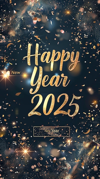 Photo digital poster for new years 2025 with a modern design