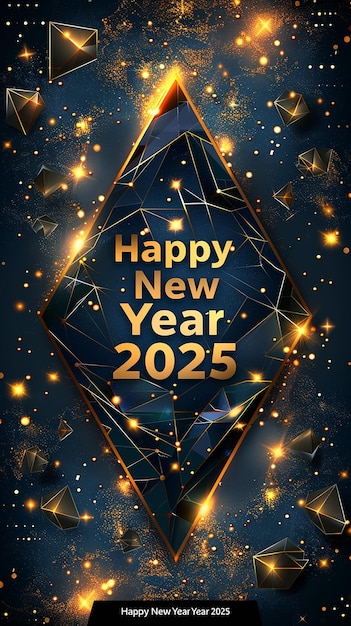 Photo digital poster for new years 2025 with a modern design