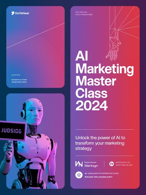 Photo a digital poster with the title ai marketing master class 2024