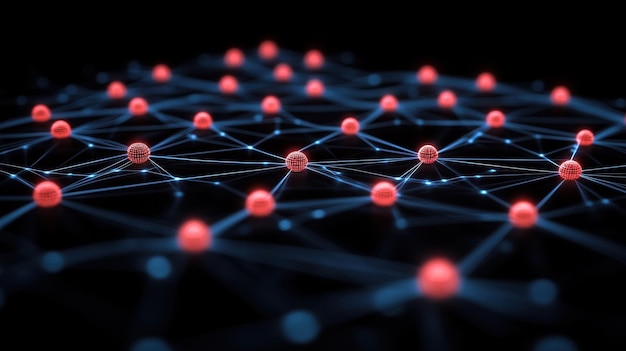 Photo a digital representation of interconnected nodes and networks illustrating scientific concepts