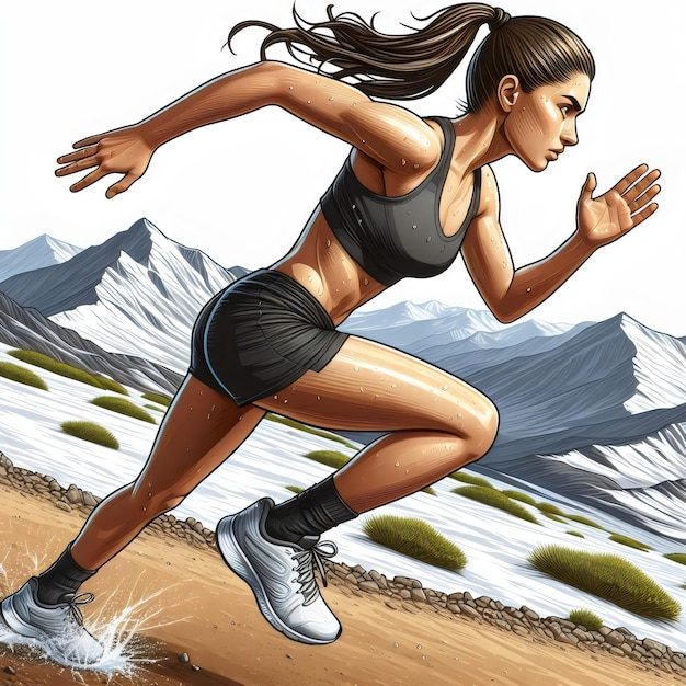 Digital running athlete illustration inspired by Global Running Day