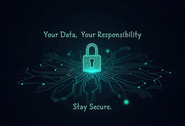 Photo digital security concept highlighting data responsibility and protection measures