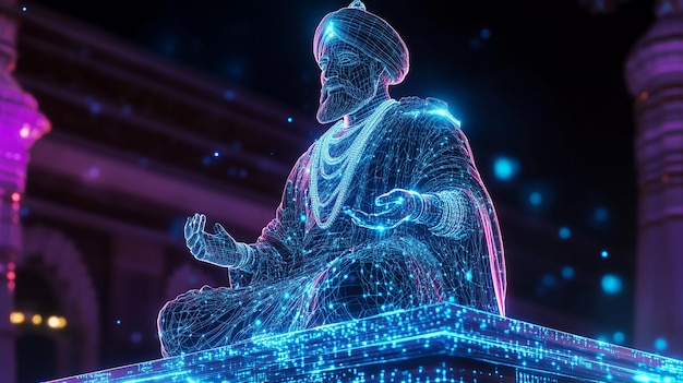 Digital Statue of a Man in a Turban