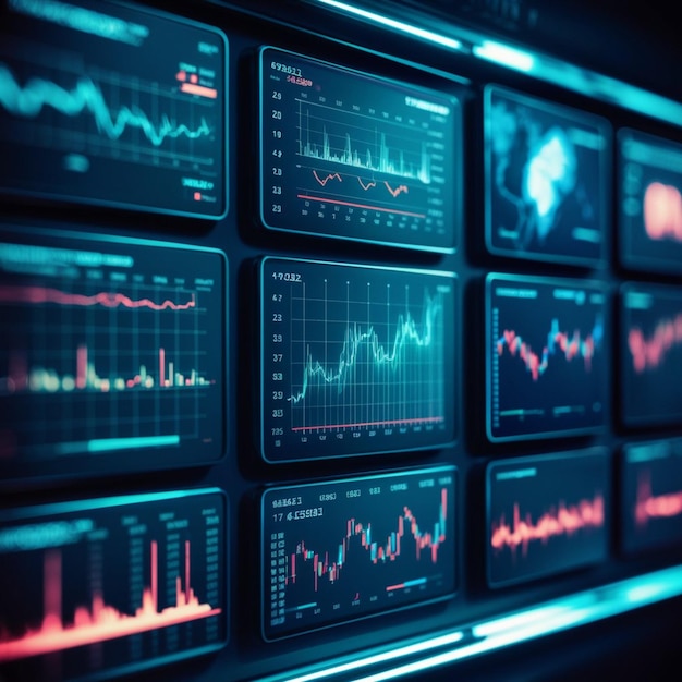 Digital Stock Market Charts with RealTime Financial Data Visualization