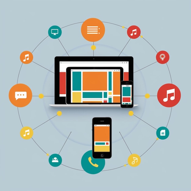 Digital technology infographic creation template