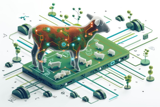 Photo digital transformation of agriculture with smart livestock