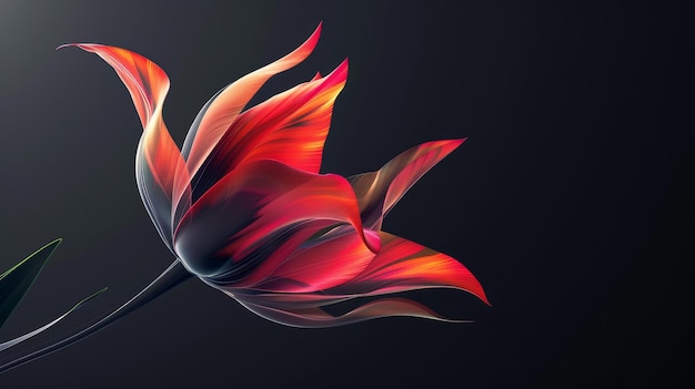 Photo digital tulip harmonizing nature and technology in a contemporary design