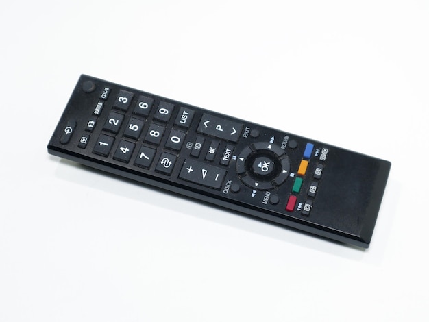 Digital tv remote control on white background