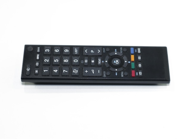 Digital tv remote control on white background