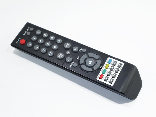 Digital tv remote control on white background