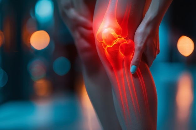 Digital visualization of knee pain in a bluetoned setting