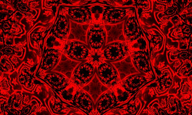 Digital visualization of a vampire sign. Bloddy kaleidoscope.