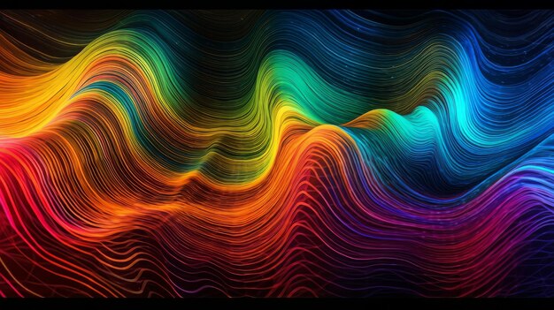 Digital wave wallpaper with generative ai