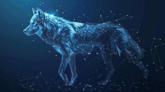 Digital Wolf in Blue