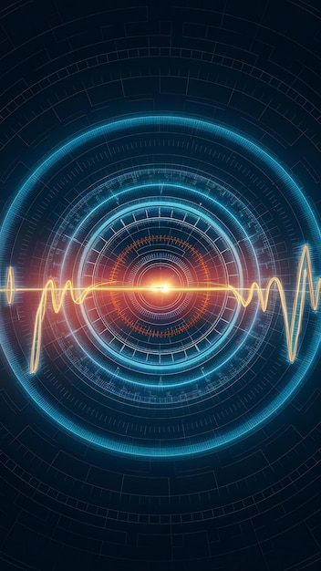 Photo digitally generated pulse trace analyzing healthcare data for efficient growth generated by