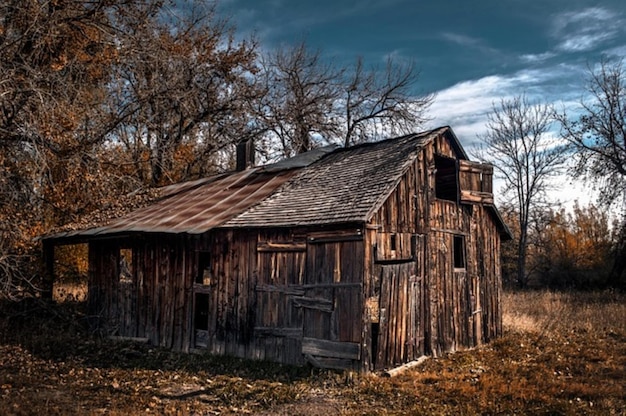 Photo dilapidated barn